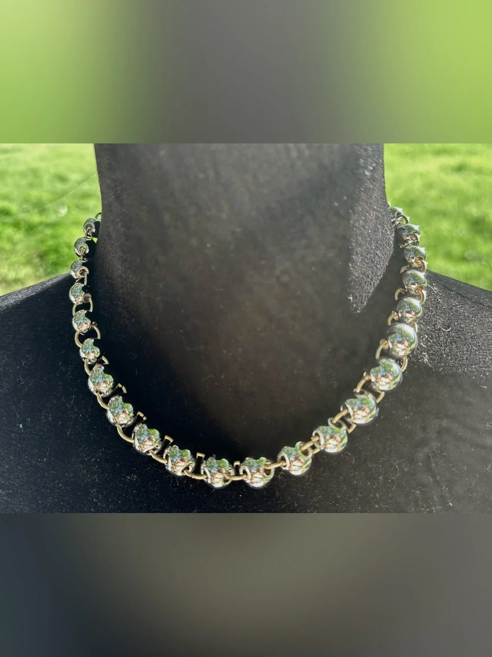 Zara Silver Crystal Link Necklace
